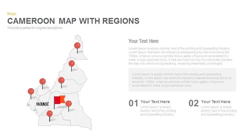 Cameroon Map With regions Powerpoint and Keynote template