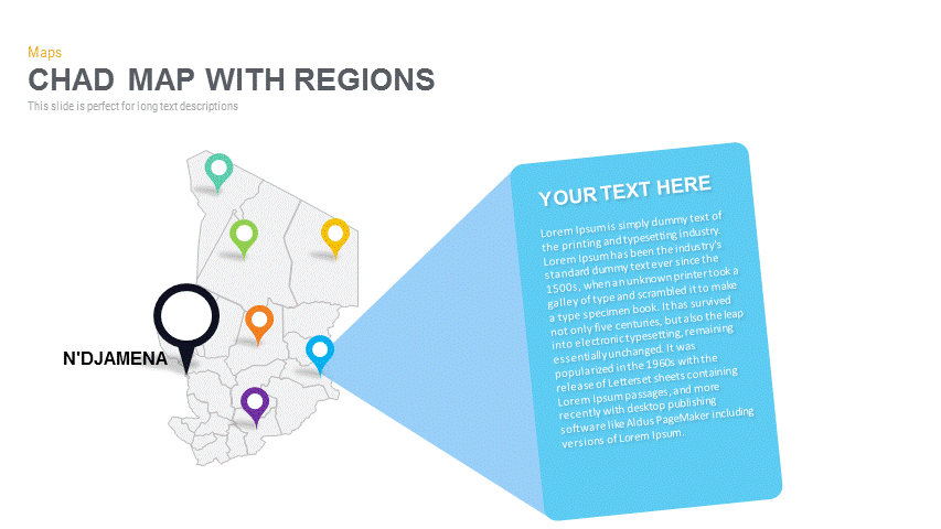 Chad Map With regions Powerpoint and Keynote template