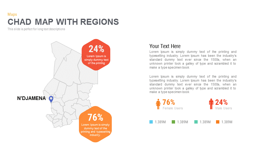 Chad Map With regions Powerpoint and Keynote template