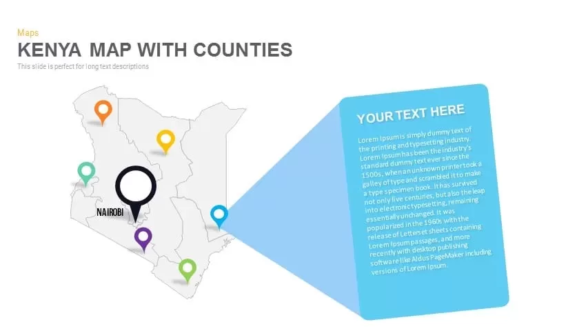 Kenya Map With counties Powerpoint and Keynote template