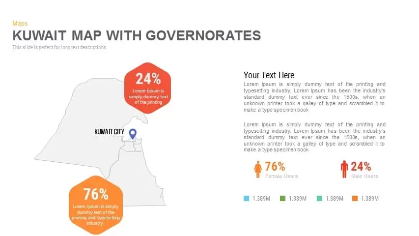 Kuwait Map With governorates Powerpoint and Keynote template