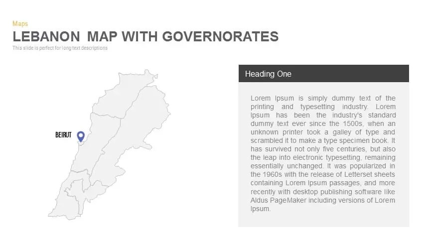 Lebanon Map With governorates Powerpoint and Keynote template