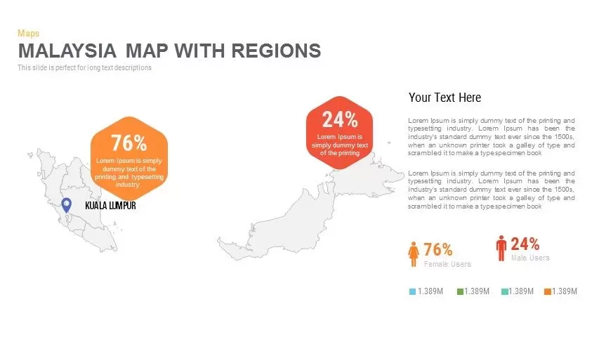 Malaysia Map With Regions Powerpoint and Keynote template