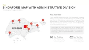 Singapore Map With Administrative Division Powerpoint and Keynote template