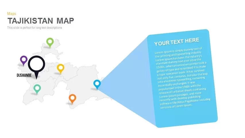 Tajikistan Map Powerpoint and Keynote template