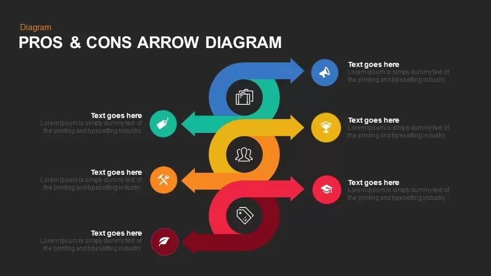 Pros & Cons Arrow Diagram Keynote