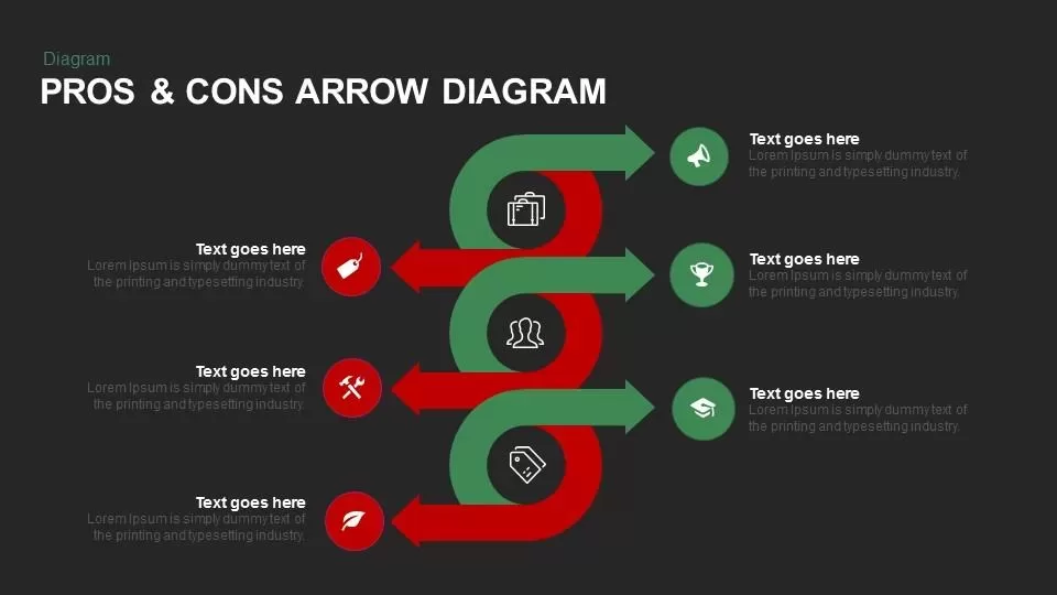 Pros & Cons Arrow Diagram