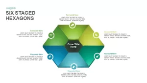 Six Staged Hexagon Powerpoint and Keynote Template