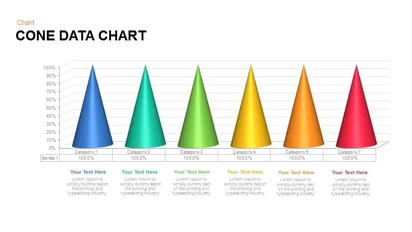 Cone Data Chart Powerpoint template