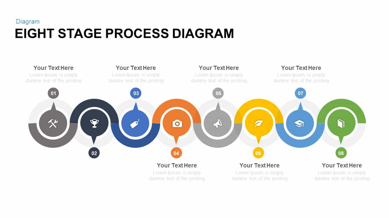 8 stage process diagram PowerPoint template and keynote