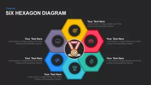 Six Hexagon Diagram Powerpoint template