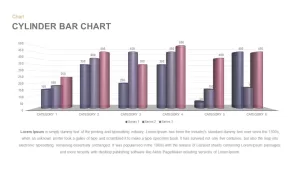 cylinder bar chart PowerPoint template and keynote