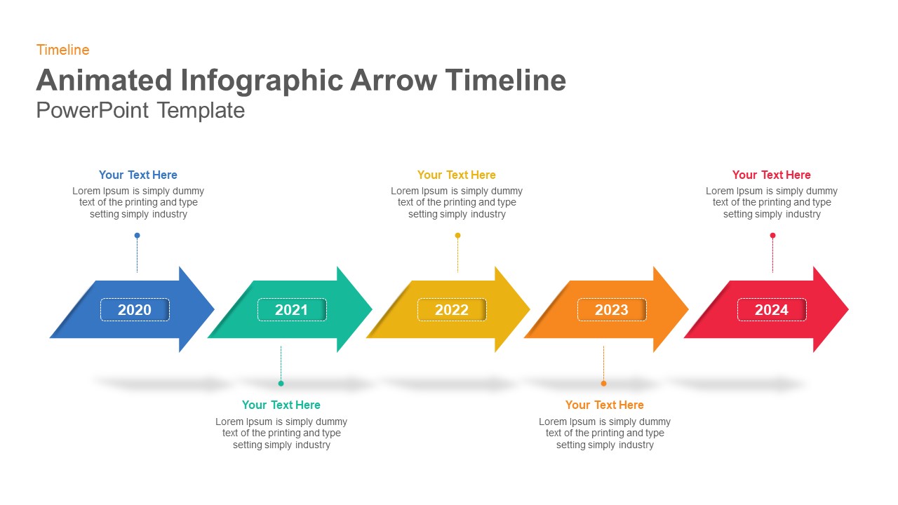 Animated Arrow Timeline Infographics Template for PPT