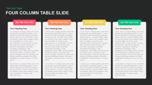 Four Column Table Slide PowerPoint template