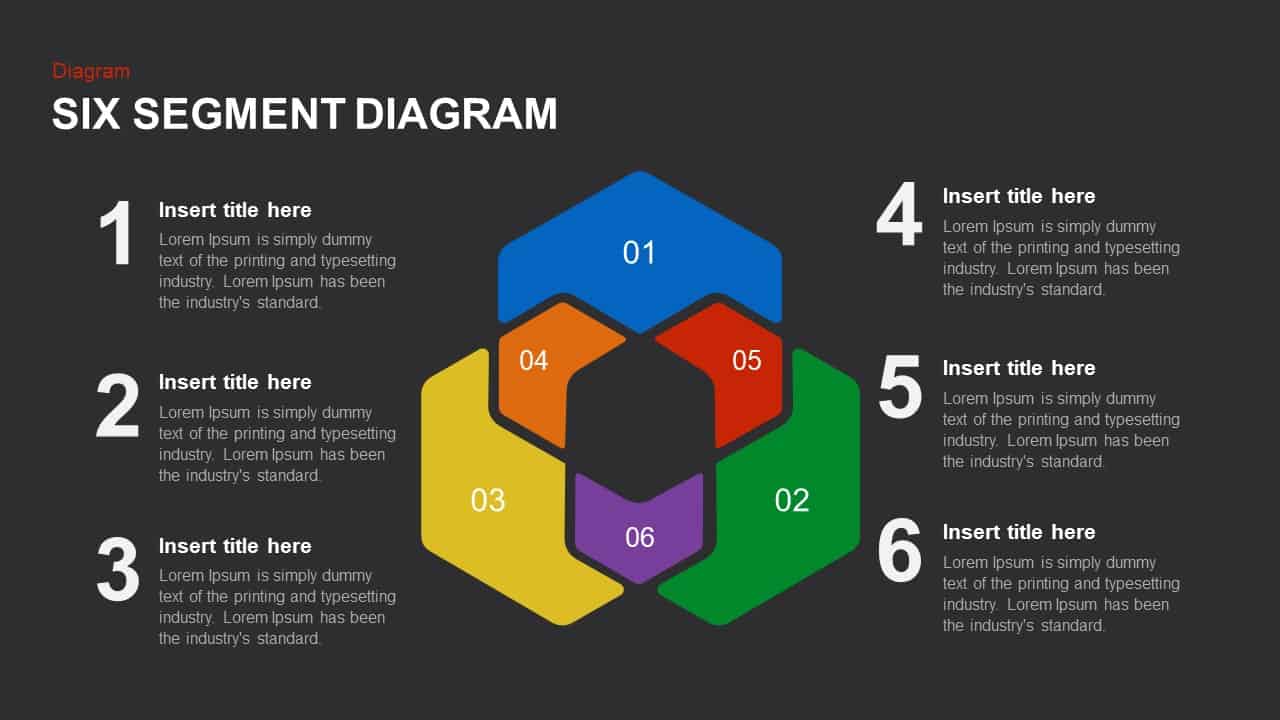Six Segment Diagram PowerPoint template