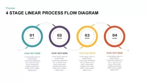 4 Stage Linear Process Flow Diagram PowerPoint Template