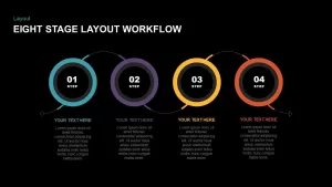 4 Stage Linear Process Flow Diagram PowerPoint Template