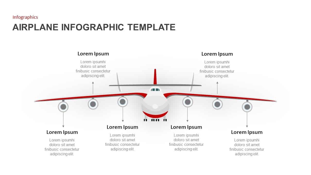 Airplane PowerPoint Template for Infographic Presentation