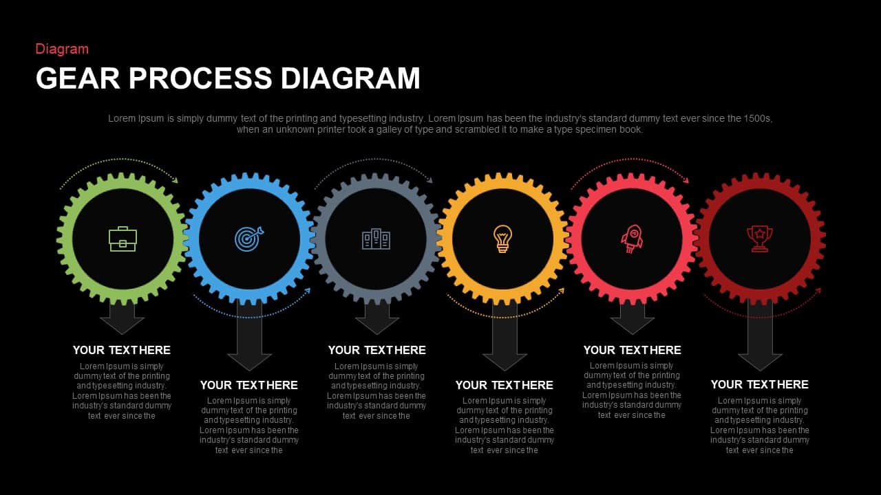 Gear Process Diagram PowerPoint Template