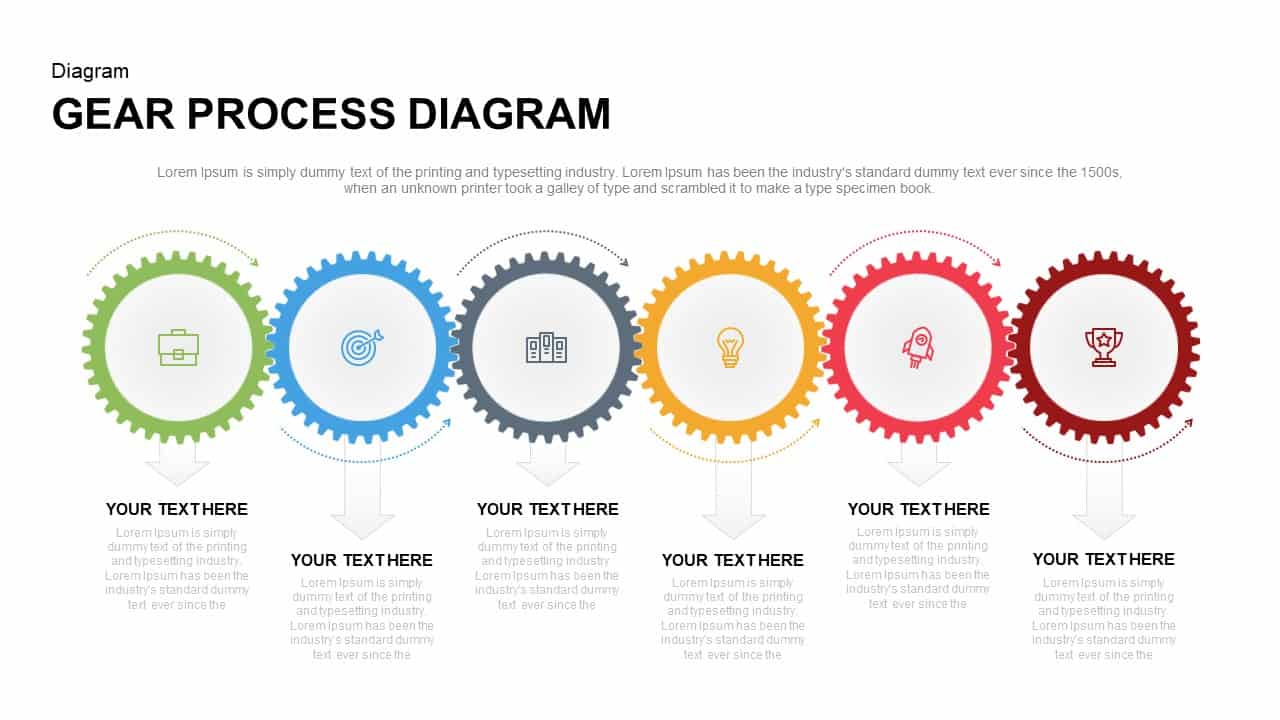 Gear Process Diagram PowerPoint Template