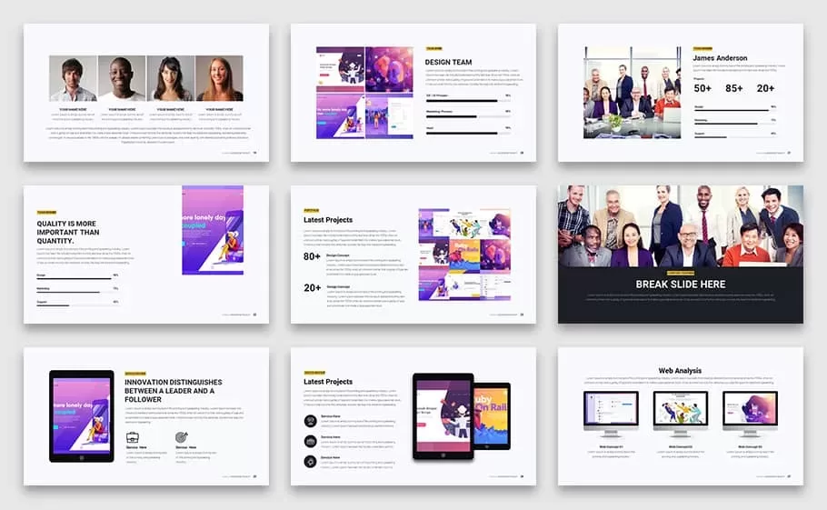 Modern Minimal Business PowerPoint Template and Keynote