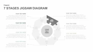 7 Stages Jigsaw Diagram Template for PowerPoint and Keynote