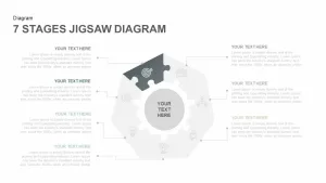 7 Stages Jigsaw Diagram Template for PowerPoint and Keynote