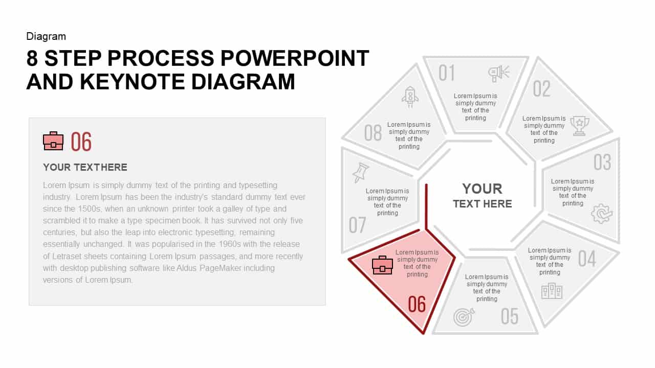 8 Step Process PowerPoint Diagram