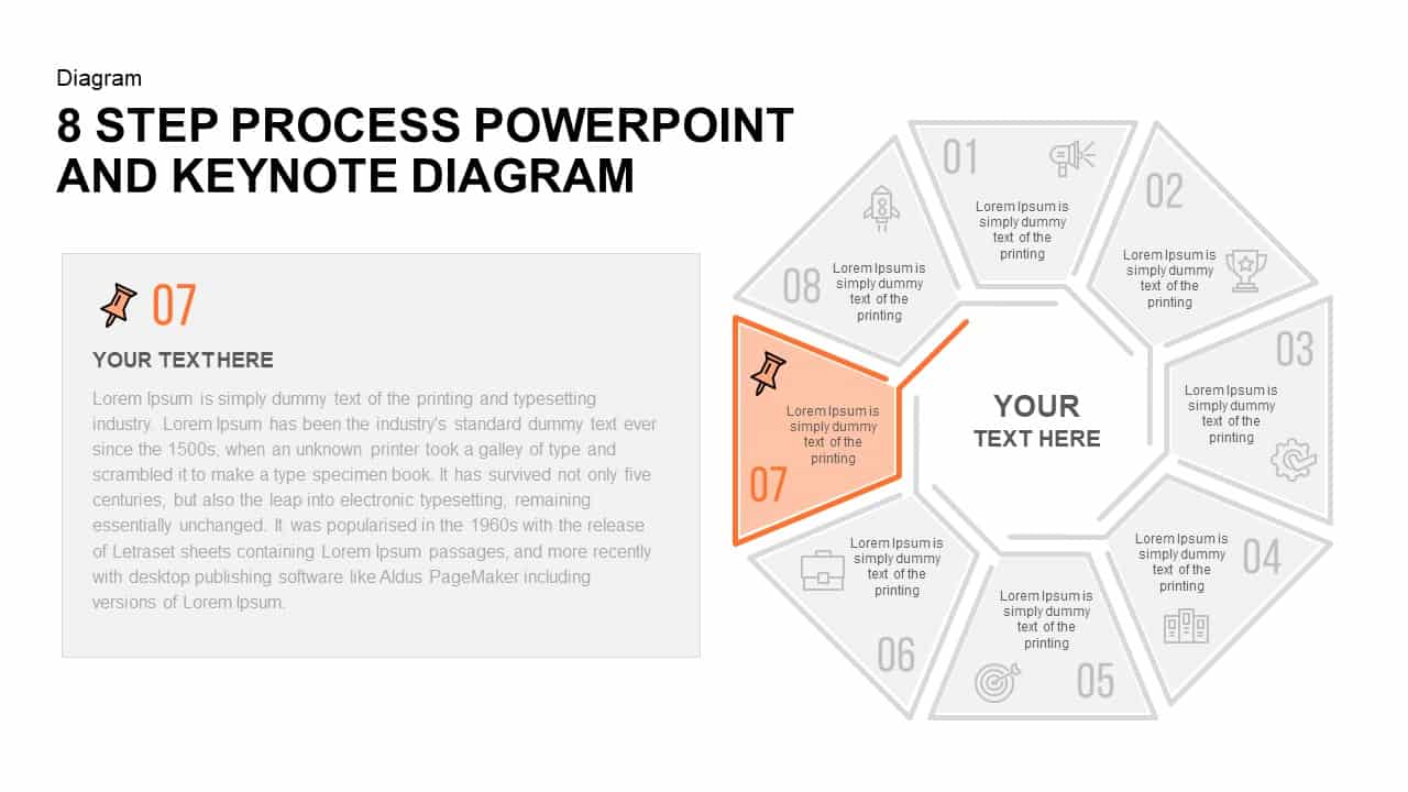 8 Step Process PowerPoint Diagram