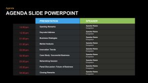 PowerPoint Agenda Slide Template section