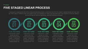 5 Staged Linear Process Diagram PowerPoint Template