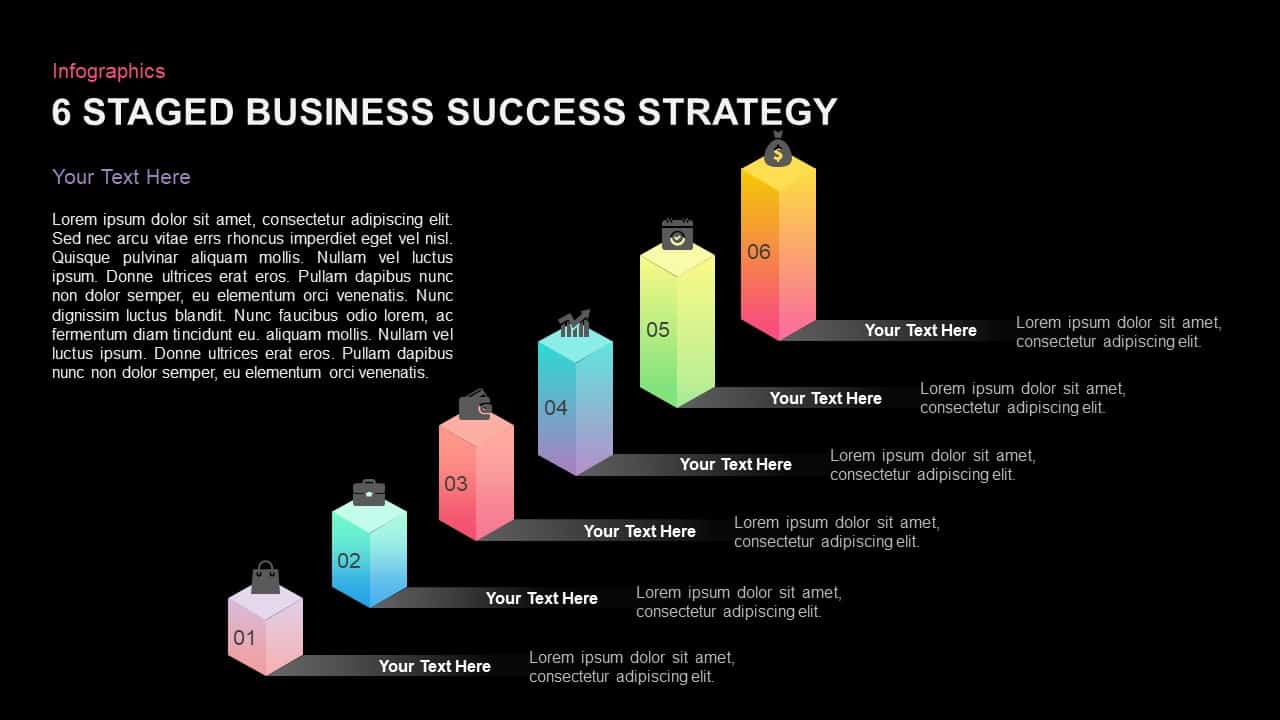 6 Stages Business Success Strategy Template for PowerPoint and Keynote