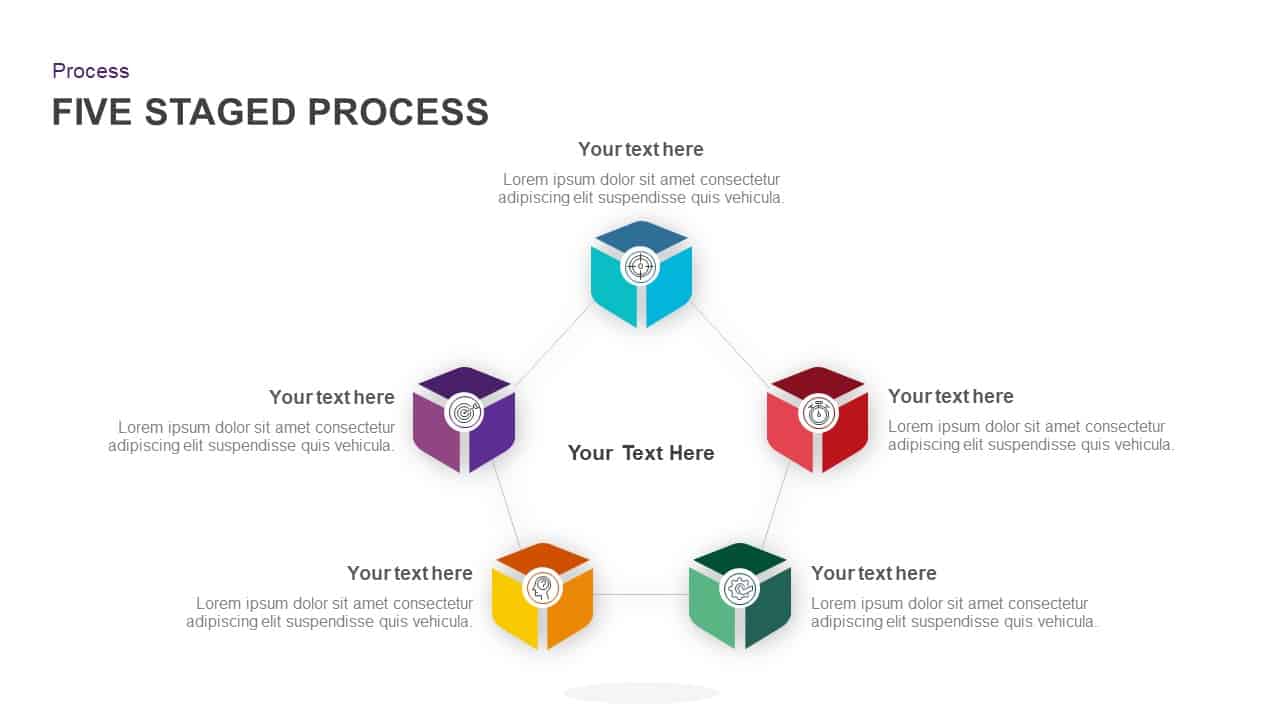 5 Stage Process Circular Diagram PowerPoint Template