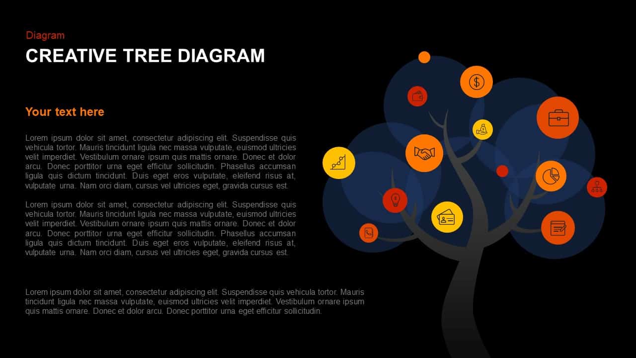 creative tree diagram template for PowerPoint and keynote