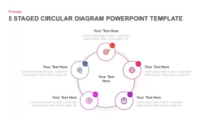 5 step creative circular diagram design for PowerPoint and keynote