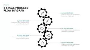 5 stage process flow PowerPoint diagram