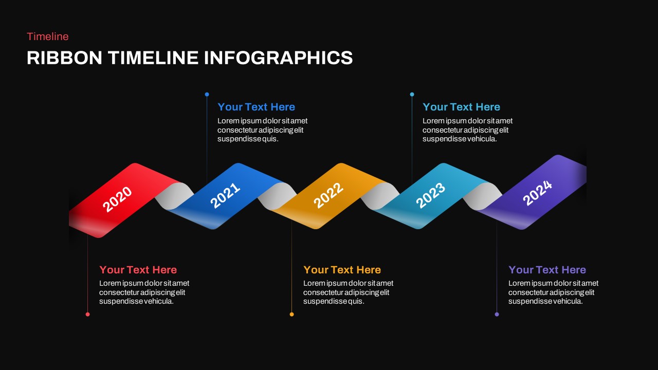 Timeline Infographics Ribbon PowerPoint Templates