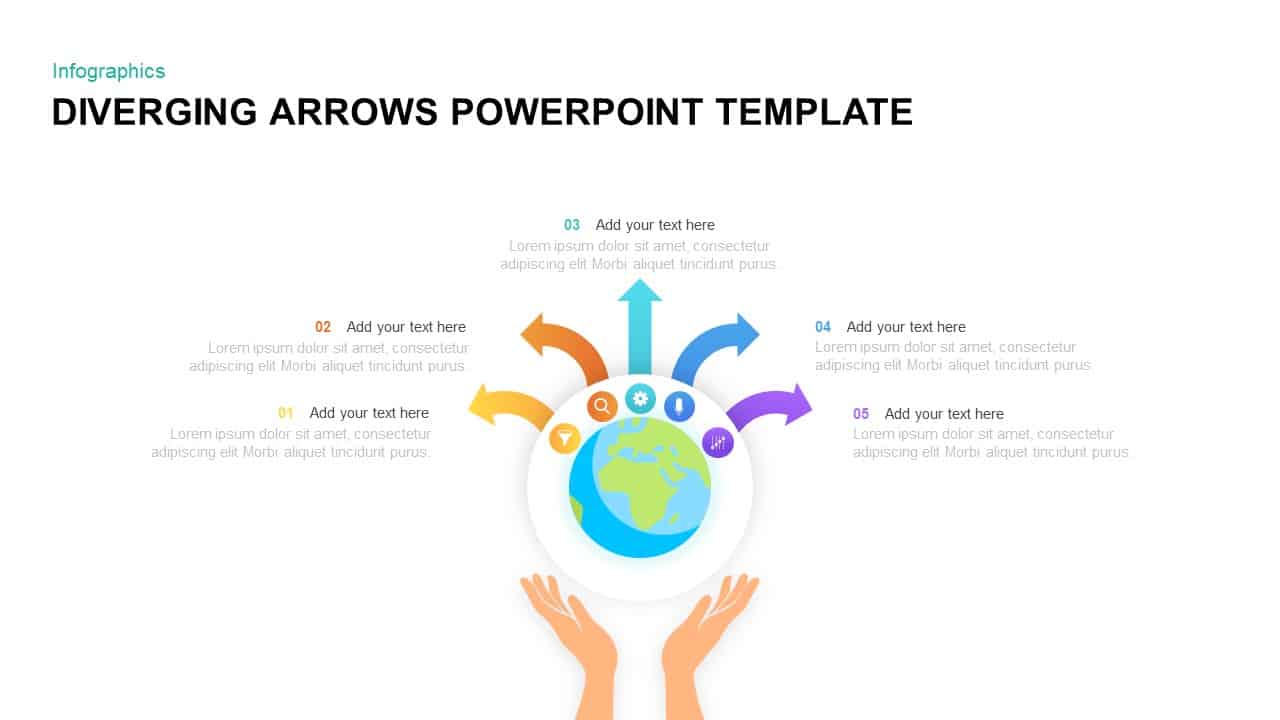 Diverging arrows PowerPoint template