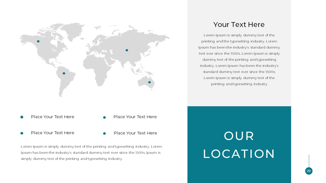 Simple Business Deck PPT Location Template Slide For Presentations