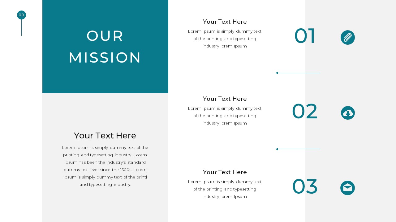 Simple Business Deck PPT Template Mission Slide For Presentations