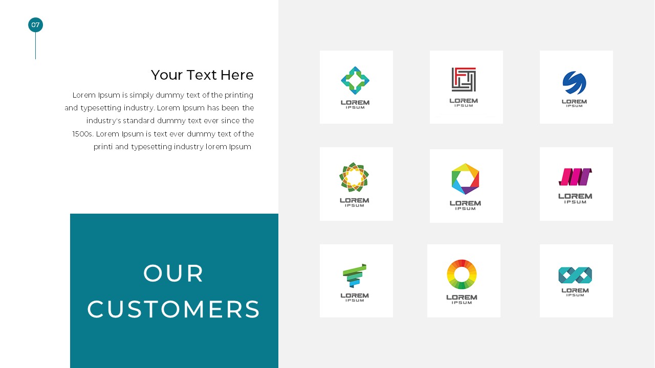 Simple Business Deck PPT Template Our Customers Slide For Presentations