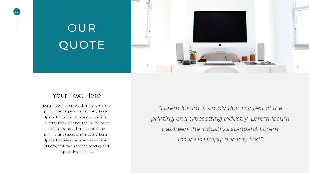 Simple Business Deck PPT Template Quote Slide For Presentations