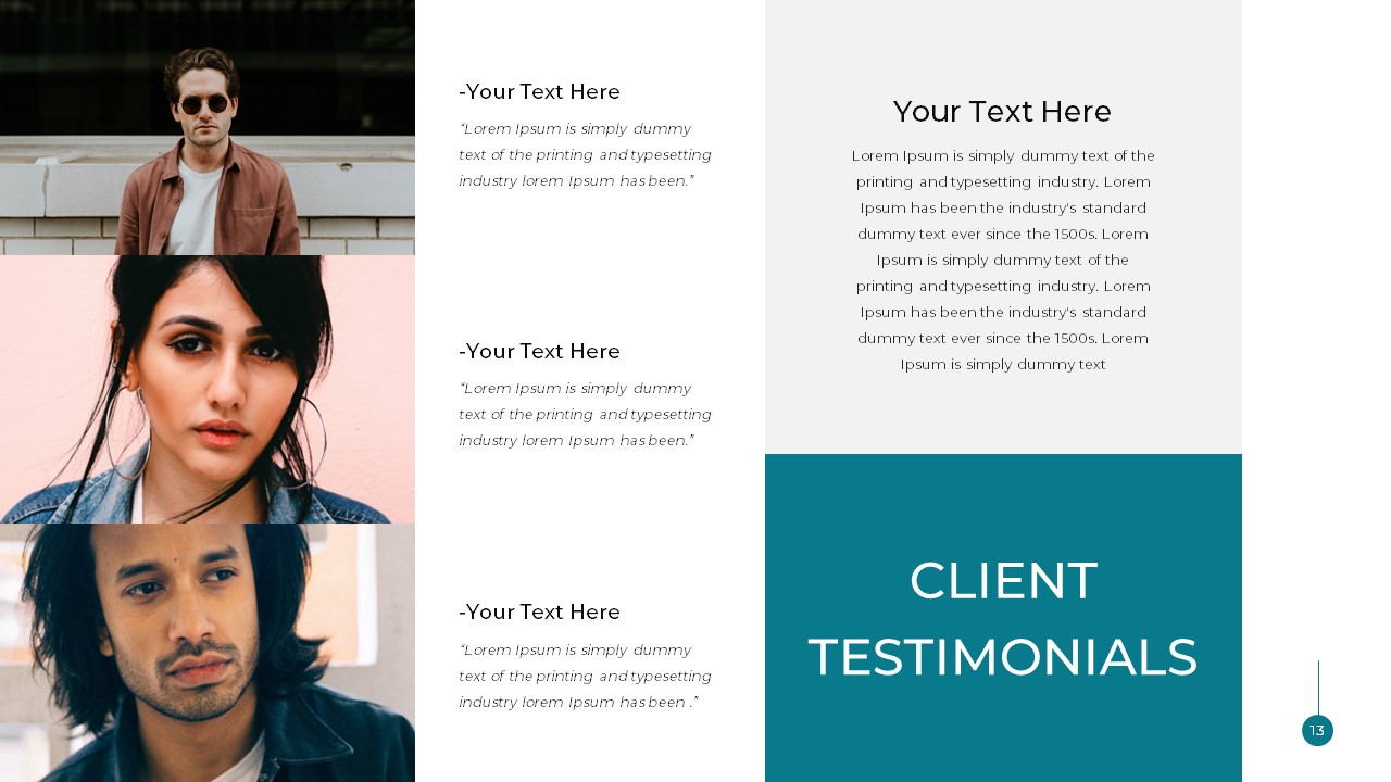 Simple Business Deck PPT Template Testimonials Slide For Presentations