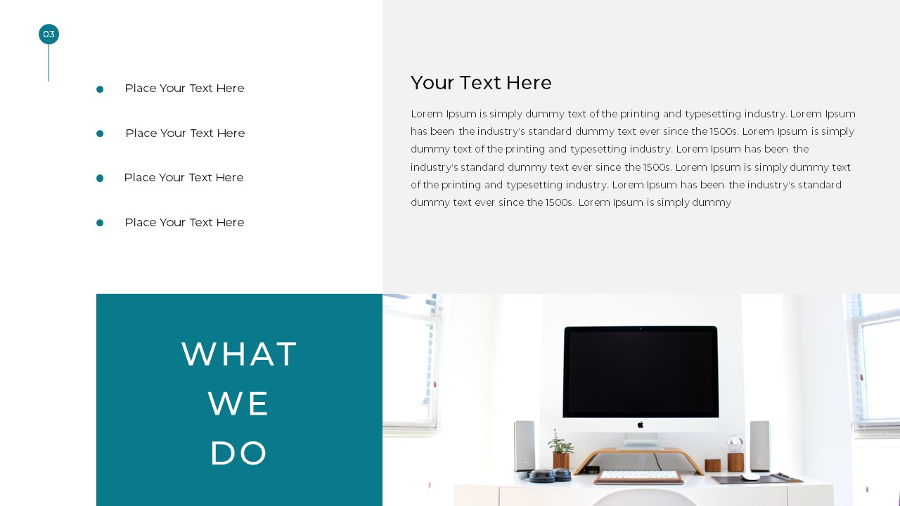 Simple Business Deck PPT Template What We Do Slide For Presentations