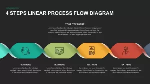 4 Steps Linear Process Flow Diagram PowerPoint Template