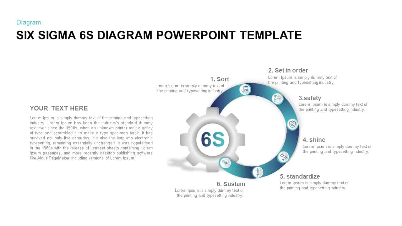 Six Sigma 6s PowerPoint Diagram