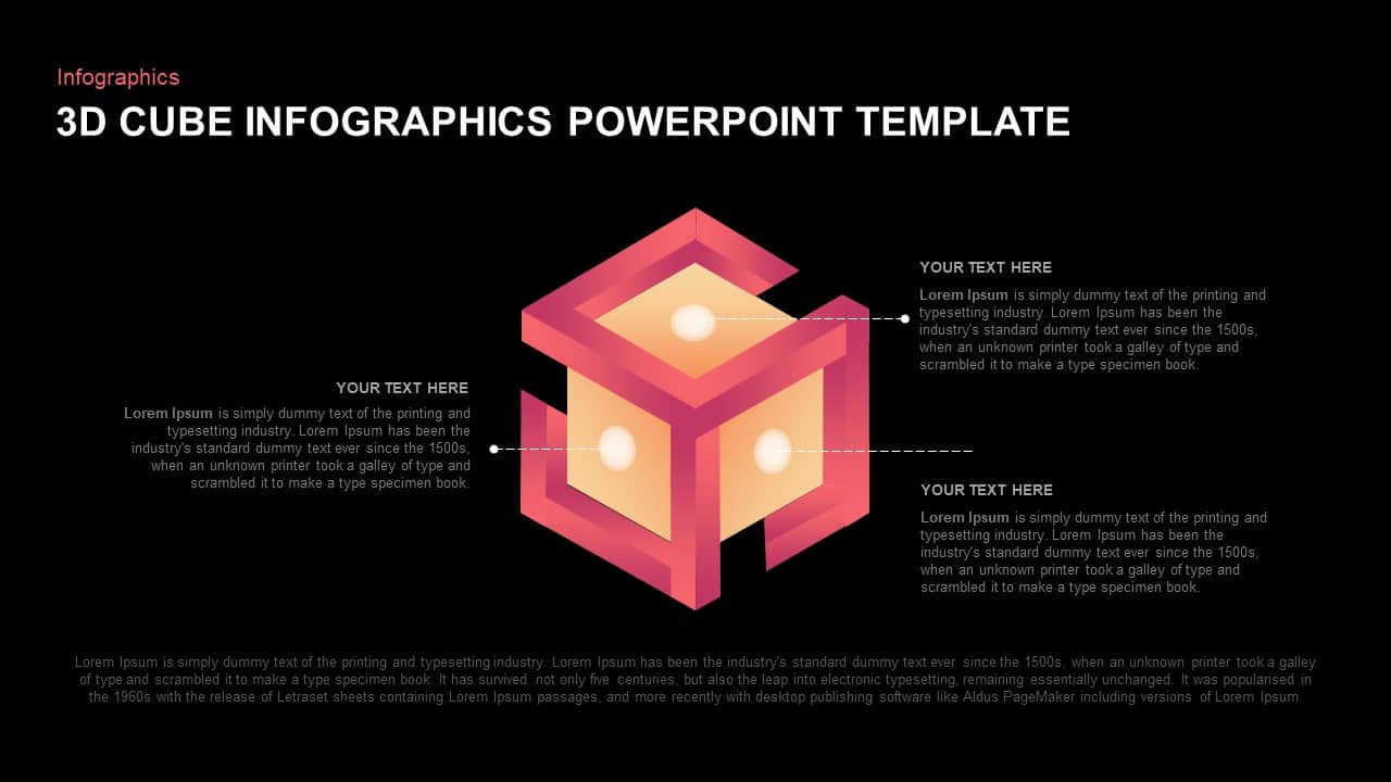 3D cube ppt template