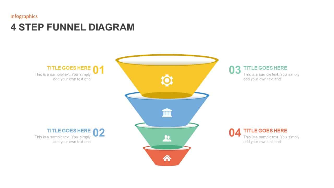 4 Step Funnel Diagram PowerPoint Template