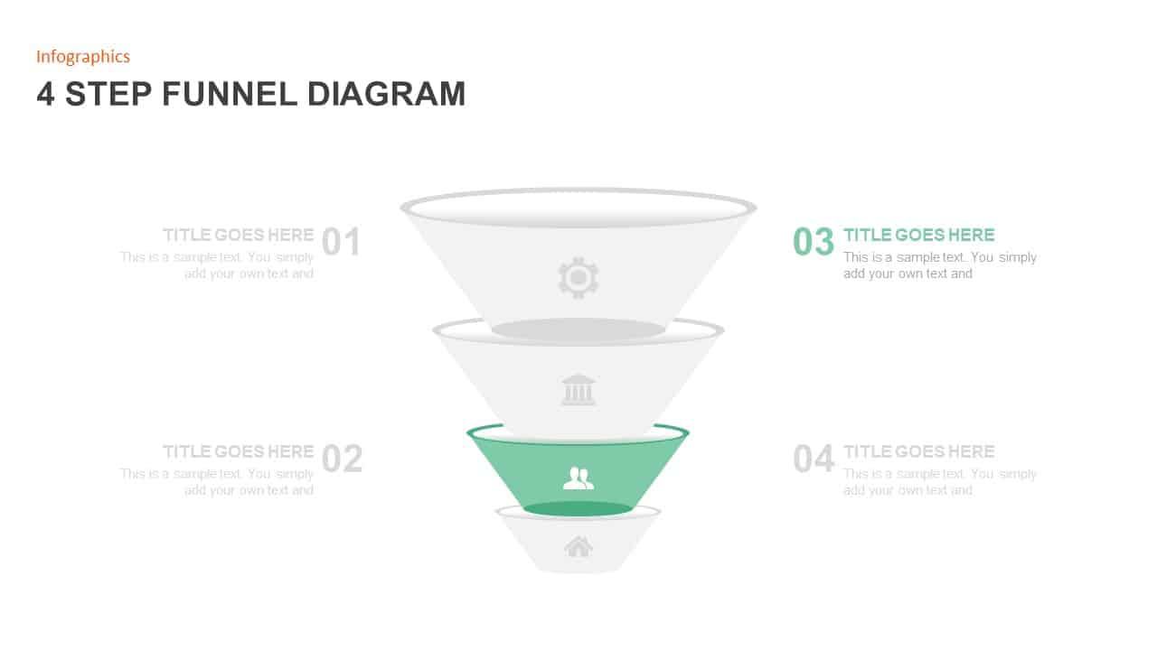 4 Step Funnel Diagram Template