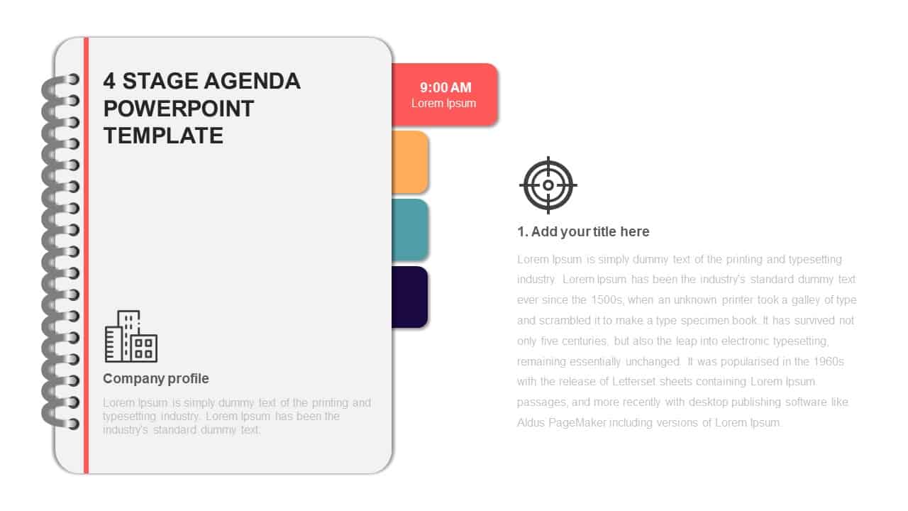 4 Steps Agenda Slide PowerPoint